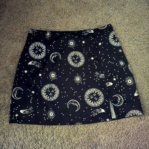 SHEIN Black Celestial Print Skirt